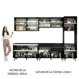 Combo completo de Cocina 300cm Negro Reims Madesa 01