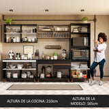 Combo completo de Cocina Madesa Reims 310cm Negro/Marrón 01