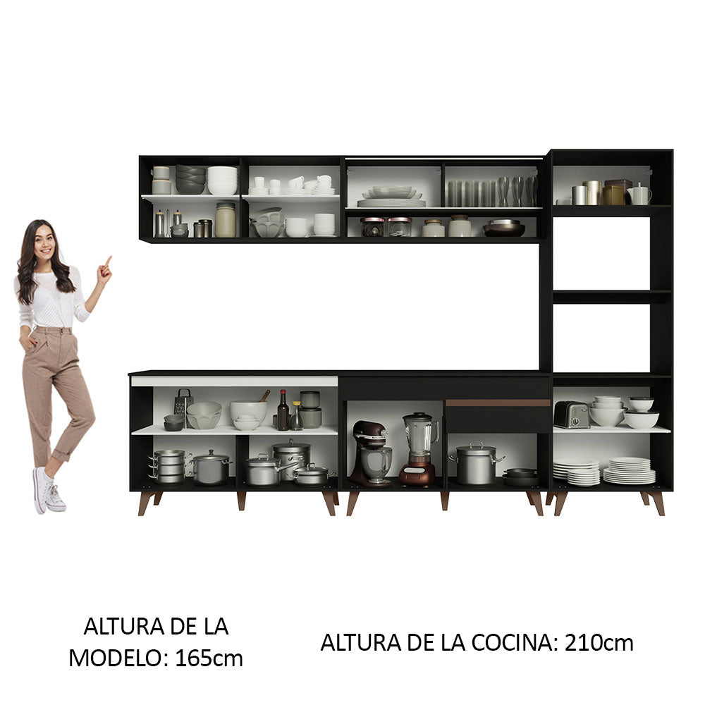 Combo completo de Cocina 310 cm Reims Negro 02