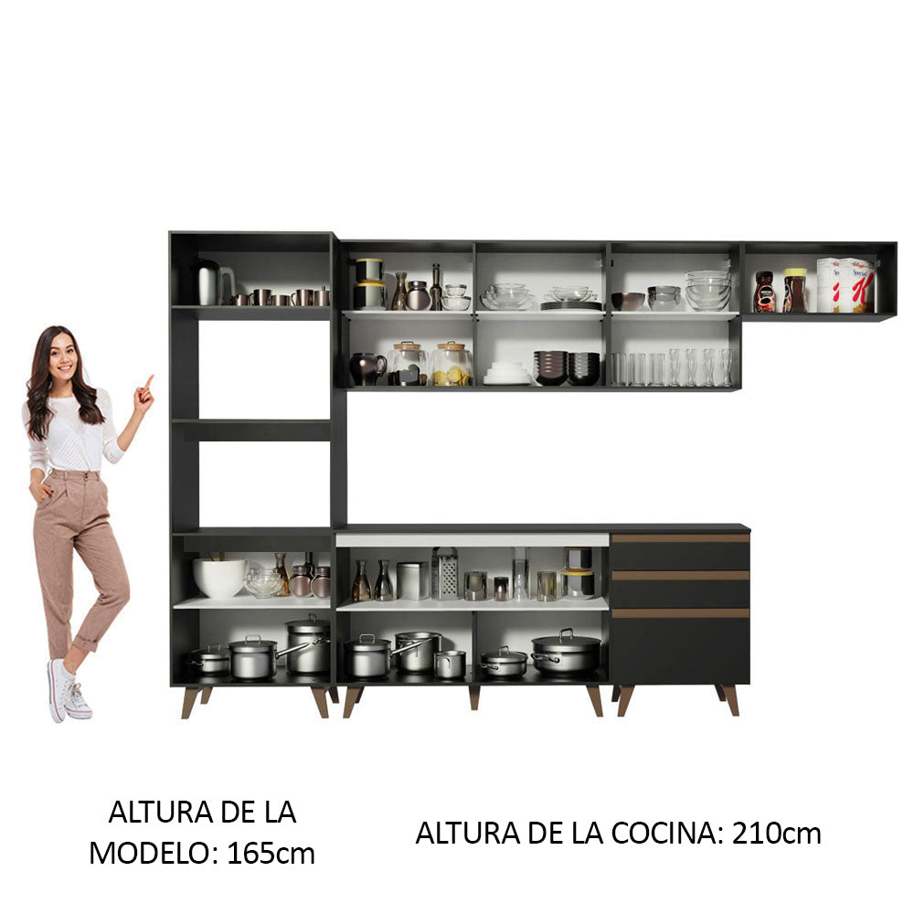 Combo completo de Cocina Madesa Reims 320cm NN 01