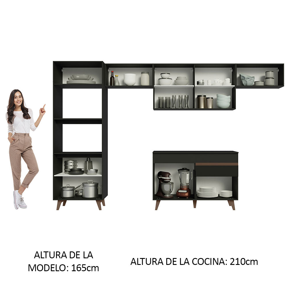 Combo completo de Cocina 330 cm Reims Negro 01