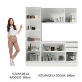 Cocina Compacta 100% MDF 170 cm Blanco Smart Madesa 01