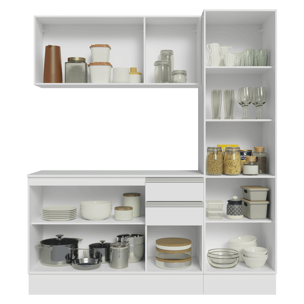 Cocina Compacta 170 cm 100% MDF Blanco Smart Madesa