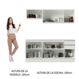 Cocina Compacta 100% MDF 180 cm Blanco Smart Madesa 01