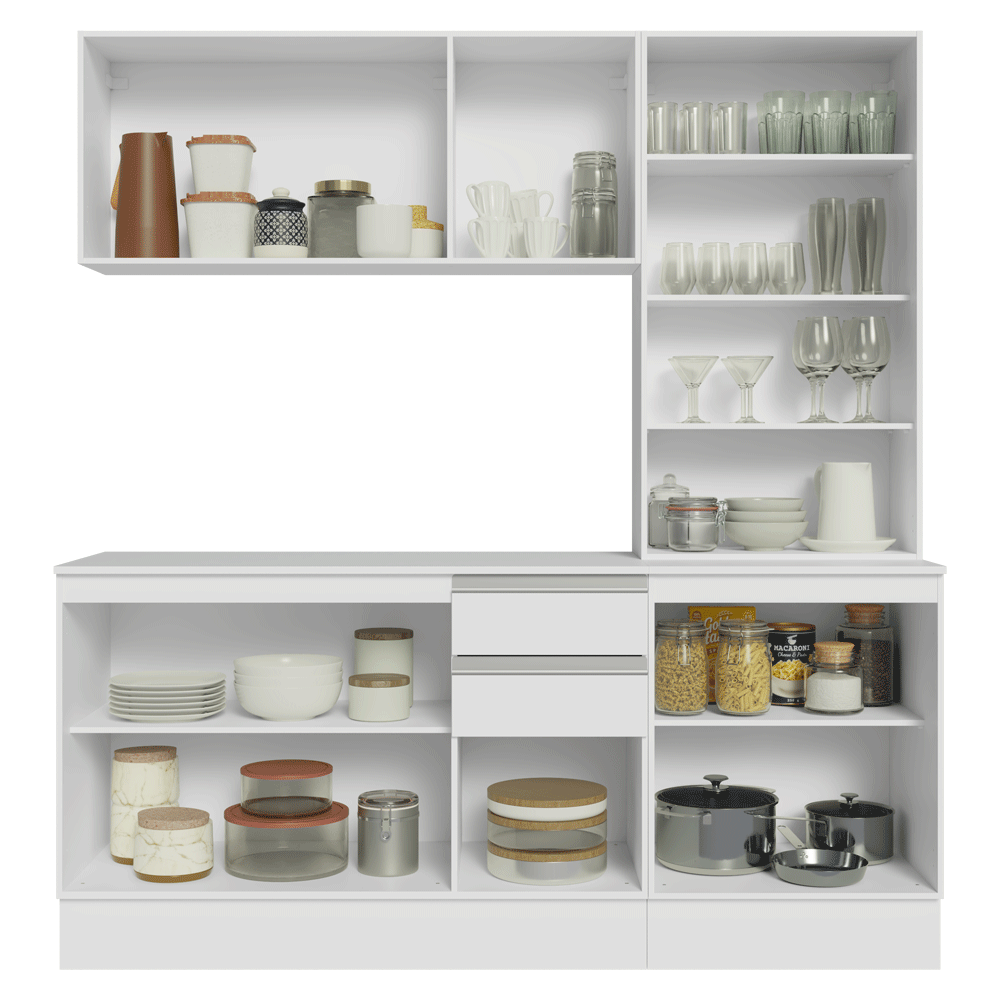 Cocina Compacta 180 cm 100% MDF Blanco Smart Madesa