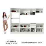 Combo Completo de Cocina 100% MDF 250 cm Blanco Smart Madesa 01