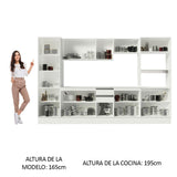 Combo Completo de Cocina 100% MDF 300 cm Frentes Blanco Smart Madesa 01