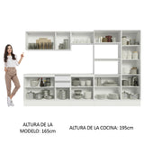 Combo Completo de Cocina 100% MDF 300 cm Blanco Smart Madesa 02