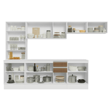 Combo Completo de Cocina 100% MDF 300 cm Blanco/Marrón/Crema Smart Madesa 04