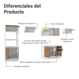 Combo de Cocina 100% MDF 310 cm Smart Blanco/Marrón/Crema 01