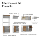 Combo Completo de Cocina 310 cm 13 Puertas 2 Cajones 100% MDF con Mueble para Horno y Microondas Blanco Smart Madesa