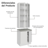 Kit Bajo Mesada con Cristalero Madesa Stella 70cm BB 01
