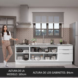 Cocina Compacta 240 cm Blanco Stella Madesa 01
