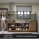 Cocina Compacta 240 cm Marrón Stella Madesa 01