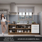 Cocina Compacta 240 cm Marrón/Blanco Stella Madesa 01