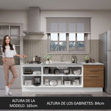 Cocina Compacta 240 cm Blanco/Marrón Stella Madesa 01