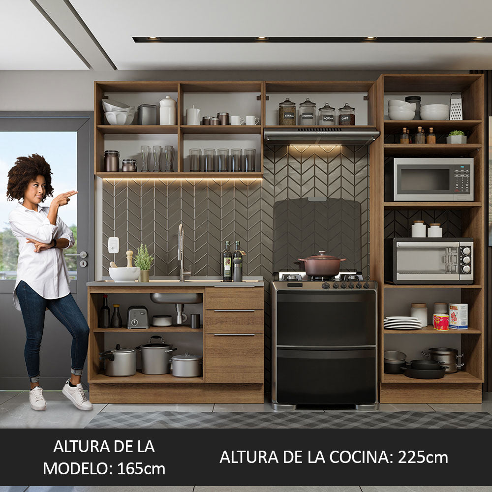 Combo Completo de Cocina 270 cm Marrón Stella Madesa 05
