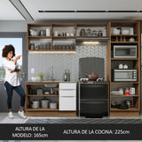 Combo Completo de Cocina 270 cm Marrón/Blanco Stella Madesa 05