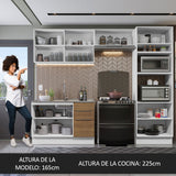 Combo Completo de Cocina 270 cm Blanco/Marrón Stella Madesa 05