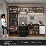 Combo Completo de Cocina 270 cm Marrón/Blanco Stella Madesa 06