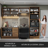 Combo Completo de Cocina 270 cm Marrón Stella Madesa 07