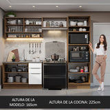 Combo Completo de Cocina 270 cm Marrón/Blanco Stella Madesa 07