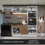Combo Completo de Cocina 270 cm Blanco/Marrón Stella Madesa 08