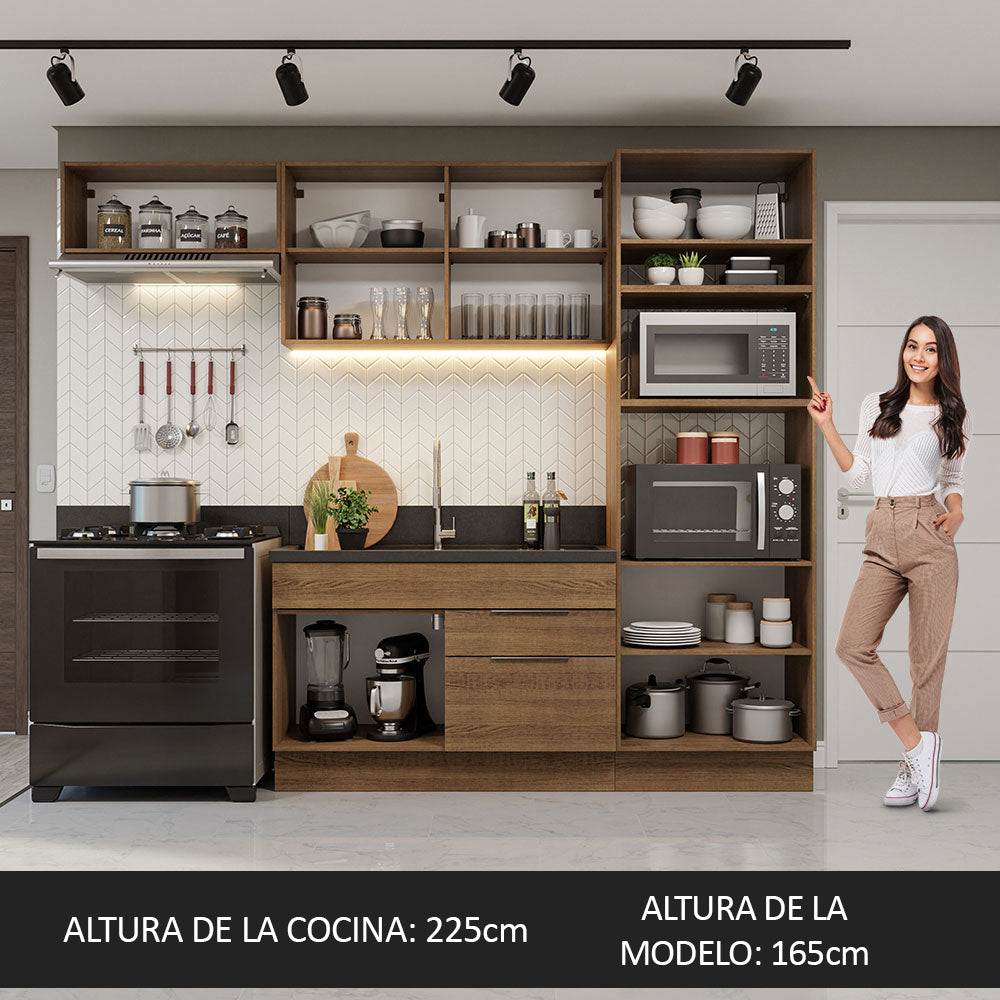 Combo Completo de Cocina 270 cm Marrón Stella Madesa 10