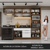 Combo Completo de Cocina 270 cm Marrón/Blanco Stella Madesa 10
