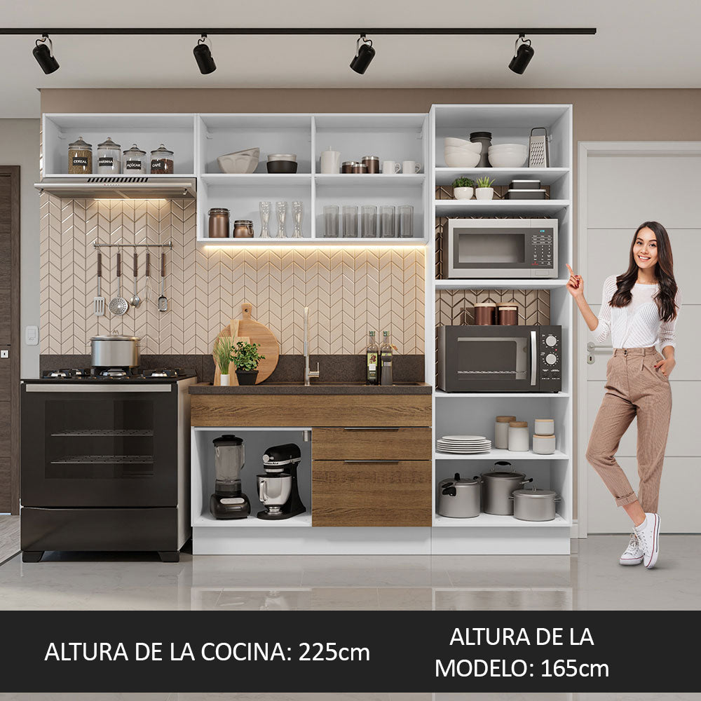 Combo Completo de Cocina 270 cm Blanco/Marrón Stella Madesa 10