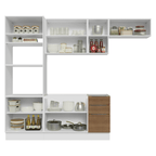 Combo completo de Cocina 270 cm Blanco/Marrón Stella Madesa