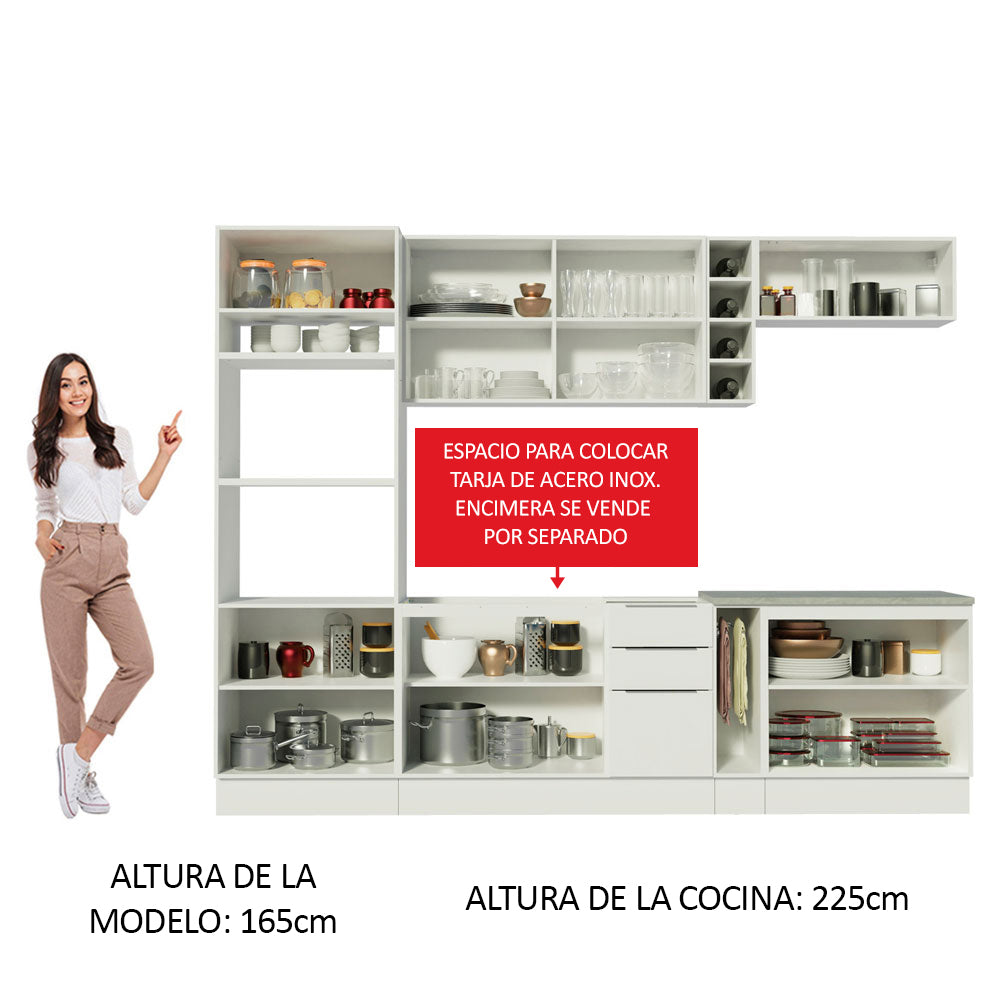 Combo Completo de Cocina 290cm Blanco Stella Madesa 01