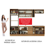 Combo Completo de Cocina 290cm Marrón Stella Madesa 01