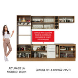 Combo Completo de Cocina 290cm Marrón/Blanco Stella Madesa 01