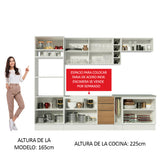 Combo Completo de Cocina 290cm Blanco/Marrón Stella Madesa 01