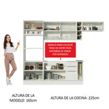 Combo Completo de Cocina 290cm Blanco/Blanco/Marrón Stella Madesa 02