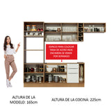 Combo Completo de Cocina 290cm Marrón/Blanco/Marrón Stella Madesa 02