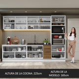 Combo Completo de Cocina 310 cm Blanco/Marrón Stella Madesa 01