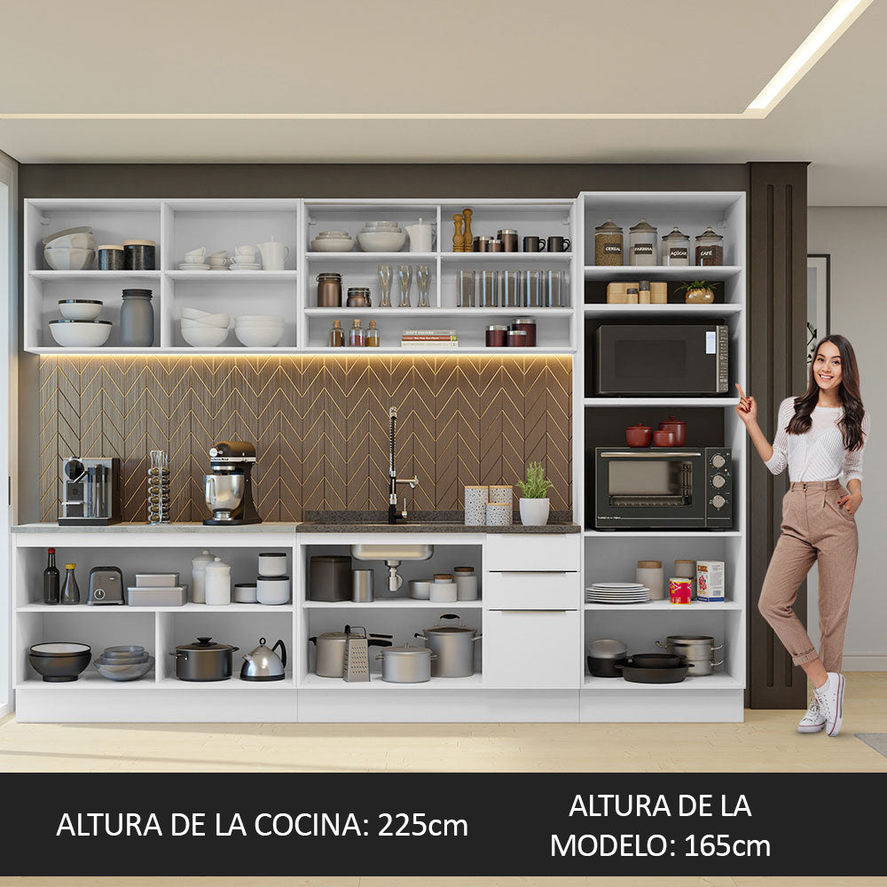 Combo Completo de Cocina 310 cm Blanco Stella Madesa 02