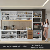 Combo Completo de Cocina 310 cm Blanco/Marrón Stella Madesa 02