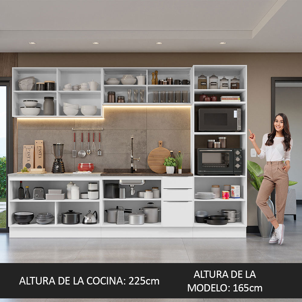 Combo Completo de Cocina 310 cm Blanco Stella Madesa 03
