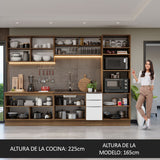 Combo Completo de Cocina 310 cm Marrón/Blanco Stella Madesa 03