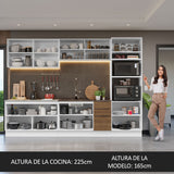 Combo Completo de Cocina 310 cm Blanco/Marrón Stella Madesa 03