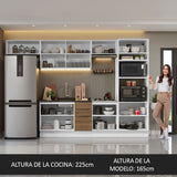 Combo Completo de Cocina 330 cm Blanco/Marrón Stella Madesa 05