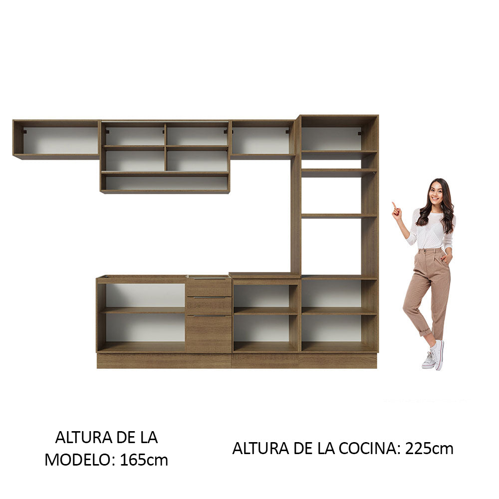 Combo Completo de Cocina 330 cm Marrón Stella Madesa 06