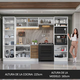 Combo Completo de Cocina 330 cm Blanco/Marrón Stella Madesa 07