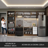 Combo Completo de Cocina 350 cm Marrón/Blanco Stella Madesa 01