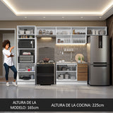 Combo Completo de Cocina 350 cm Blanco/Marrón Stella Madesa 01