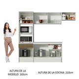Combo completo de Cocina 240cm Blanco/Marrón Topazio 01