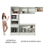 Combo completo de Cocina 240cm Blanco Diamante Madesa 02